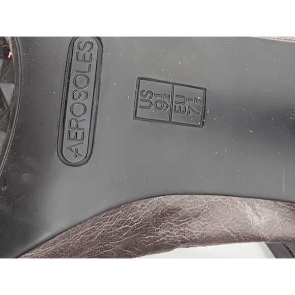 Aerosoles Retro Pin Up Girl Gray Leather Lace Up Tie Bow Pump Heels Size 9.5 - Picture 7 of 9